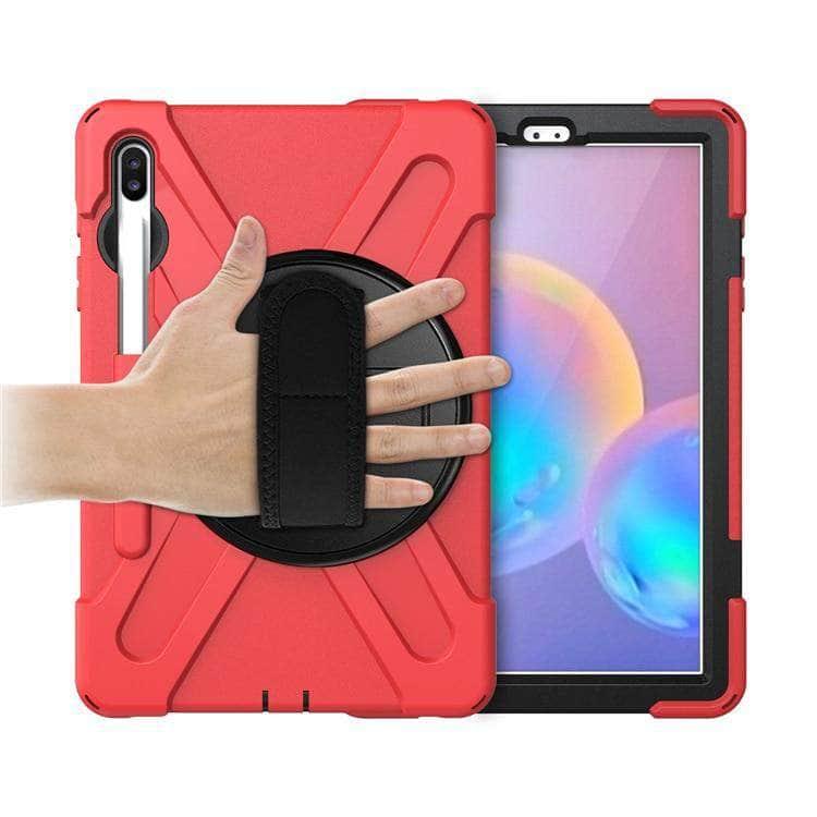 Galaxy Tab S6 10.5 2019 T860 T865 Rugged Hybrid Stand Cover Handle Rotate Pencil Holder Kids - CaseBuddy