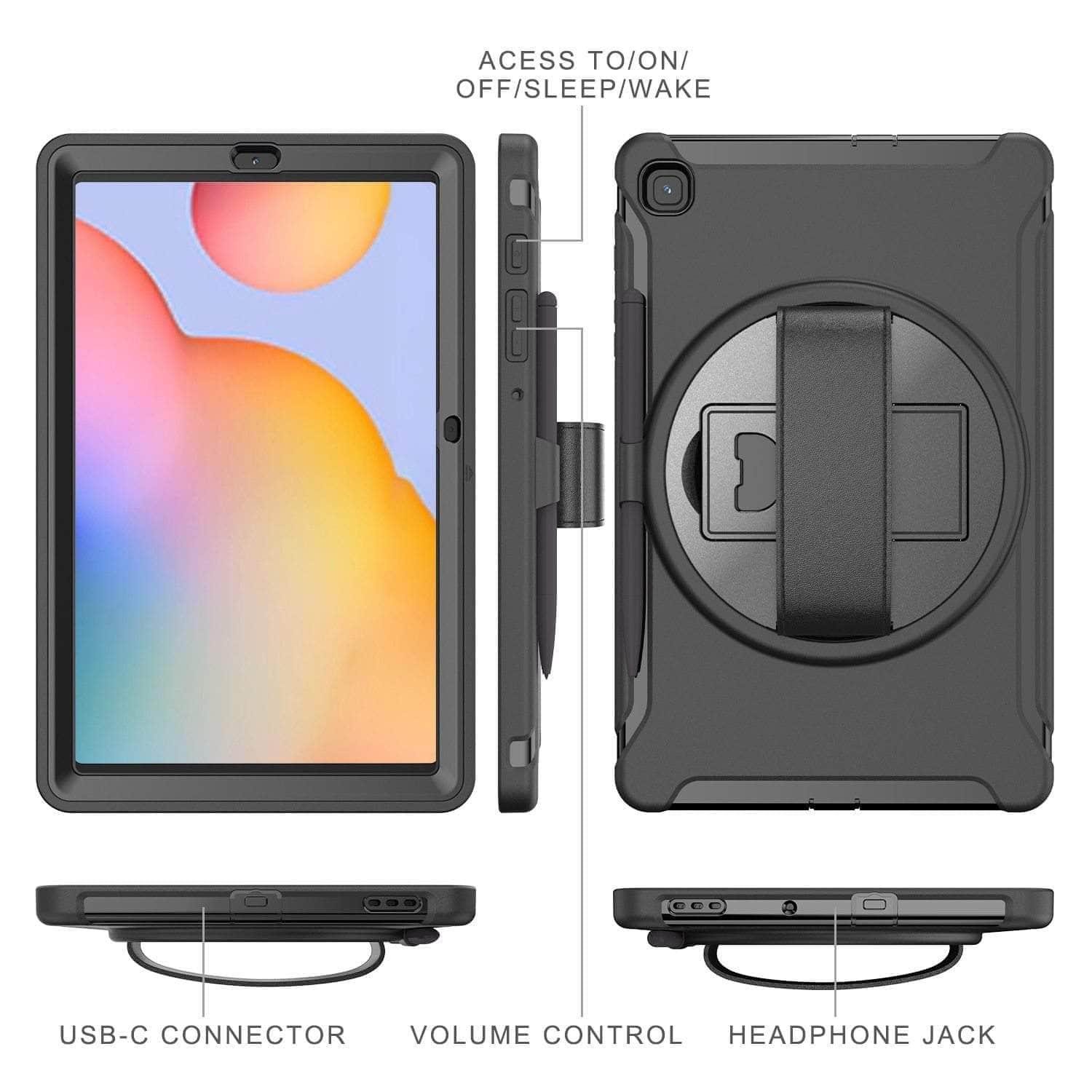 CaseBuddy Australia Casebuddy Galaxy Tab S6 Lite 10.4 P610 P615 Rotation Shockproof Heavy Duty Rugged Case