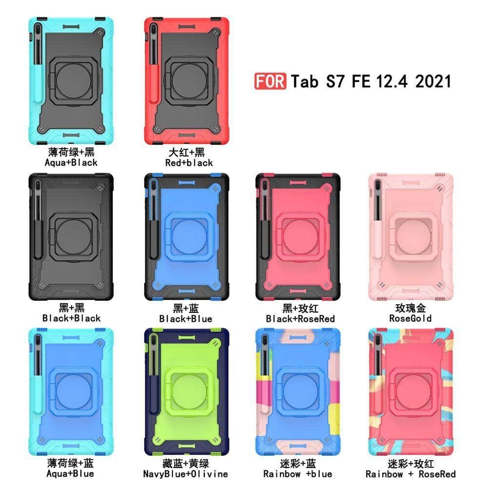 CaseBuddy Australia Casebuddy Galaxy Tab S7 Lite 12.4 T730 T735 Heavy Duty Shockproof Stand