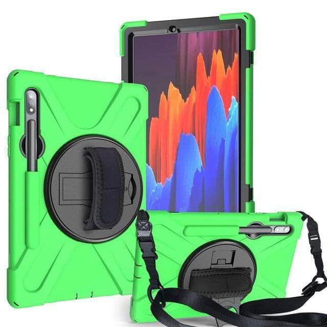 CaseBuddy Australia Casebuddy light green / S7 Plus 12.4 T970 Galaxy Tab S7 Plus S T970 T975 12.4 Rugged Pencil Holder Hard Stand