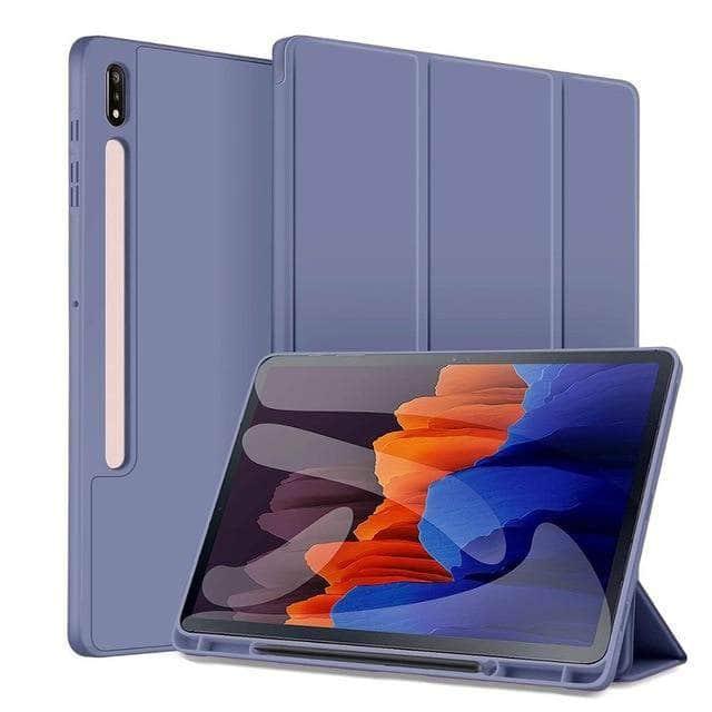 Galaxy Tab S7 S7+ Pencil Holder T870 T875 T970 T975 Auto Sleep Smart Case - CaseBuddy