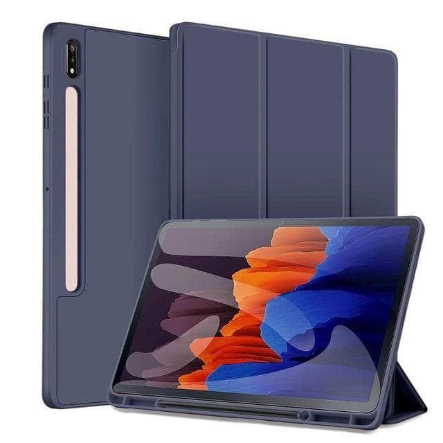 Galaxy Tab S7 S7+ Pencil Holder T870 T875 T970 T975 Auto Sleep Smart Case - CaseBuddy