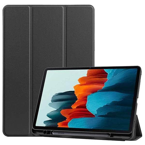 Galaxy Tab S7 T870 T875 Pencil Holder Soft TPU Back Shell Magnetic Smart Case - CaseBuddy