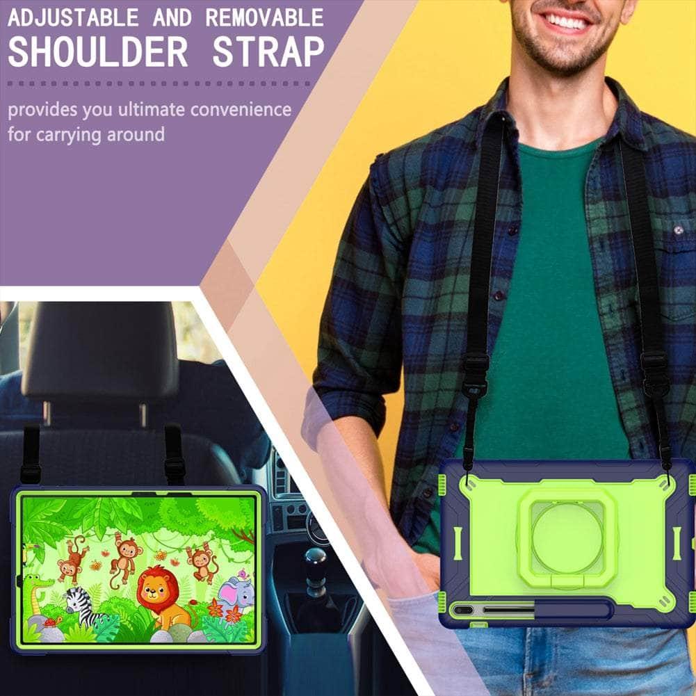 CaseBuddy Australia Casebuddy Galaxy Tab S8 Plus Shock Proof Child Shoulder Strap Case