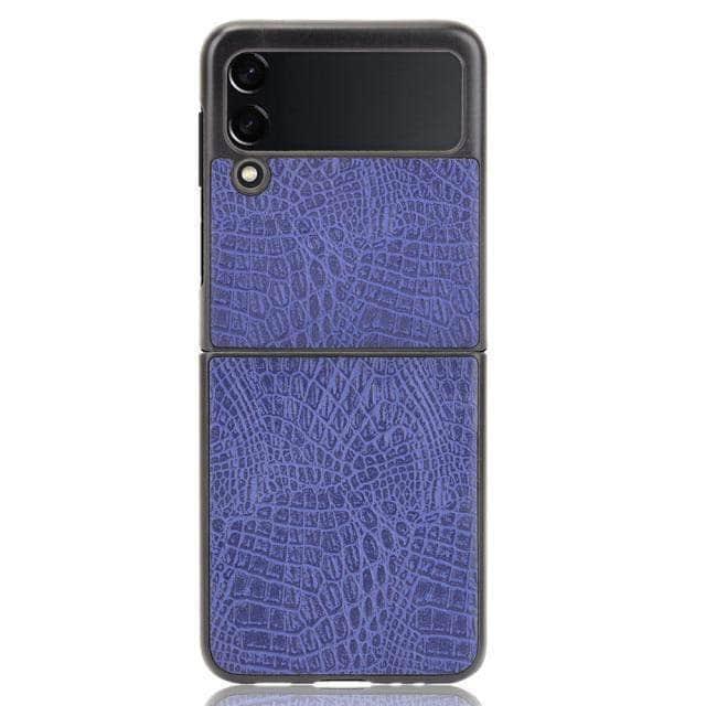 CaseBuddy Australia Casebuddy Samsung Z Flip 3 5G / blue Galaxy Z Flip 3 Luxury Crocodile Skin Cover