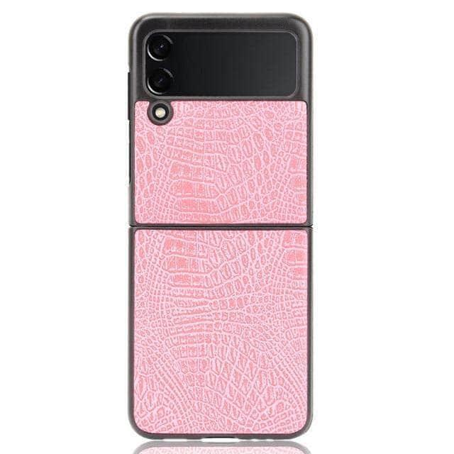 CaseBuddy Australia Casebuddy Samsung Z Flip 3 5G / Pink Galaxy Z Flip 3 Luxury Crocodile Skin Cover