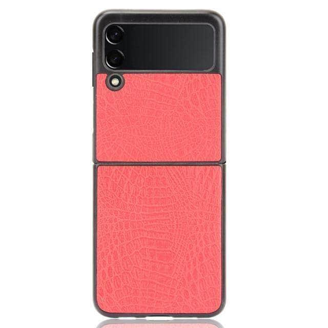 CaseBuddy Australia Casebuddy Samsung Z Flip 3 5G / red Galaxy Z Flip 3 Luxury Crocodile Skin Cover