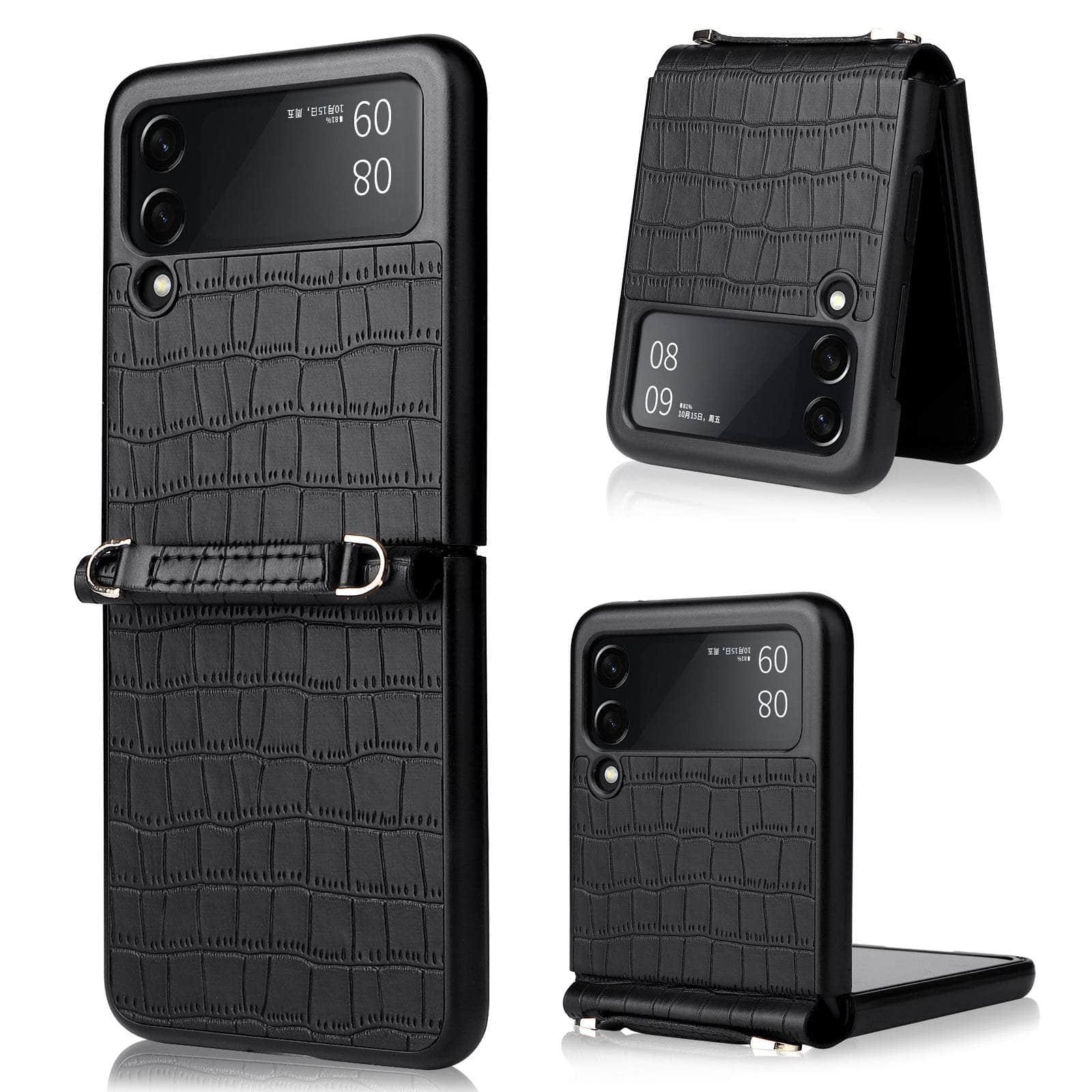 Casebuddy Galaxy Z Flip 4 Leather Hand Strap Case