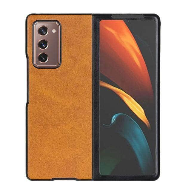 CaseBuddy Australia Casebuddy Z Fold 3 / brown Galaxy Z Fold 3 5G Luxury Foldable Leather Back Cover