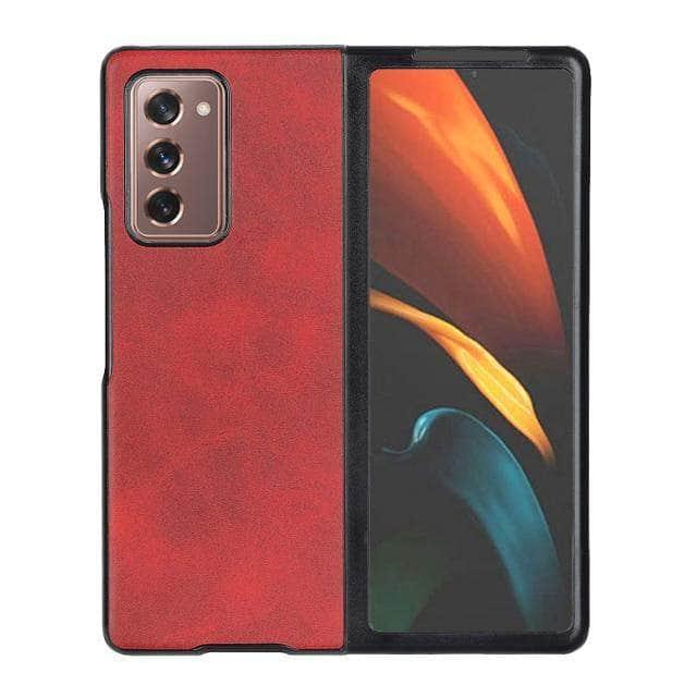 CaseBuddy Australia Casebuddy Z Fold 3 / red Galaxy Z Fold 3 5G Luxury Foldable Leather Back Cover