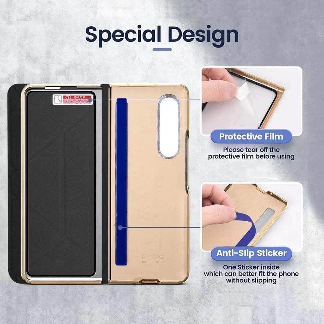 Casebuddy Galaxy Z Fold 4 Leather Magnetic Flip Case