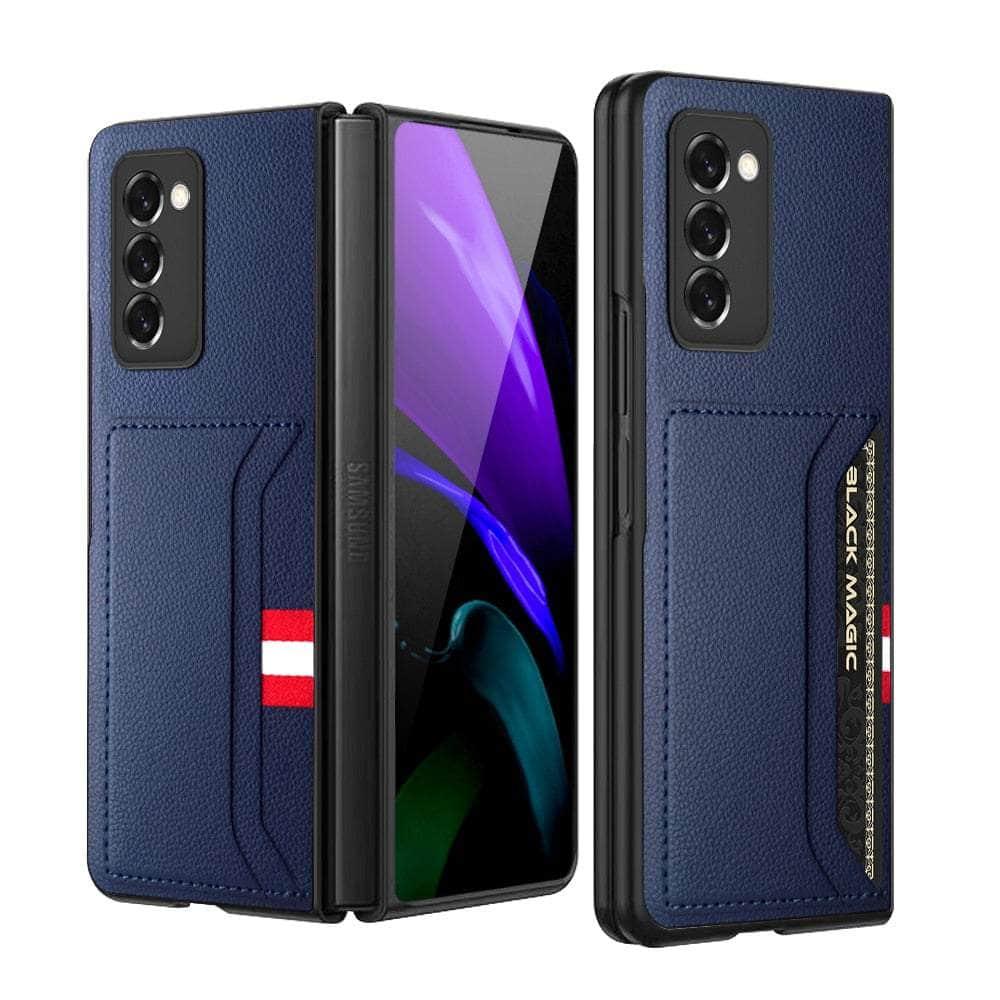 Casebuddy Blue / for Galaxy Z Fold 4 Galaxy Z Fold 4 Slim Lightweight Leather Case