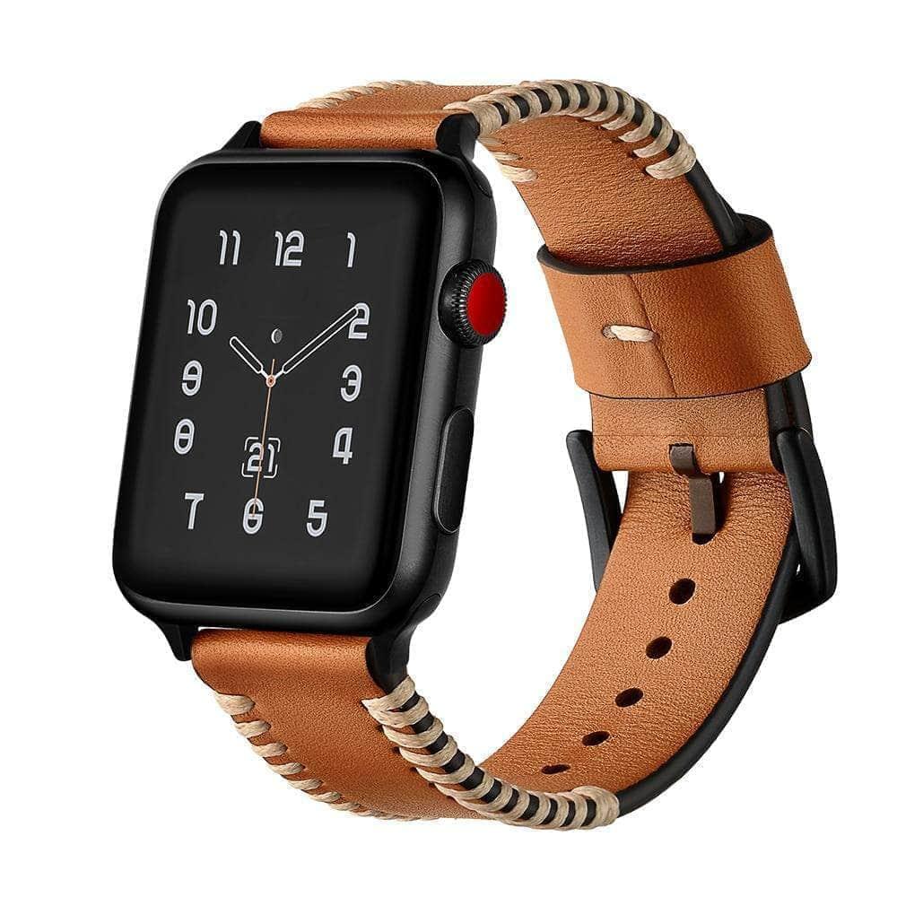 CaseBuddy Australia Casebuddy Genuine Leather Band Apple Watch 6 5 4 3 2 SE 44/42/40/38 Bracelet Belt.