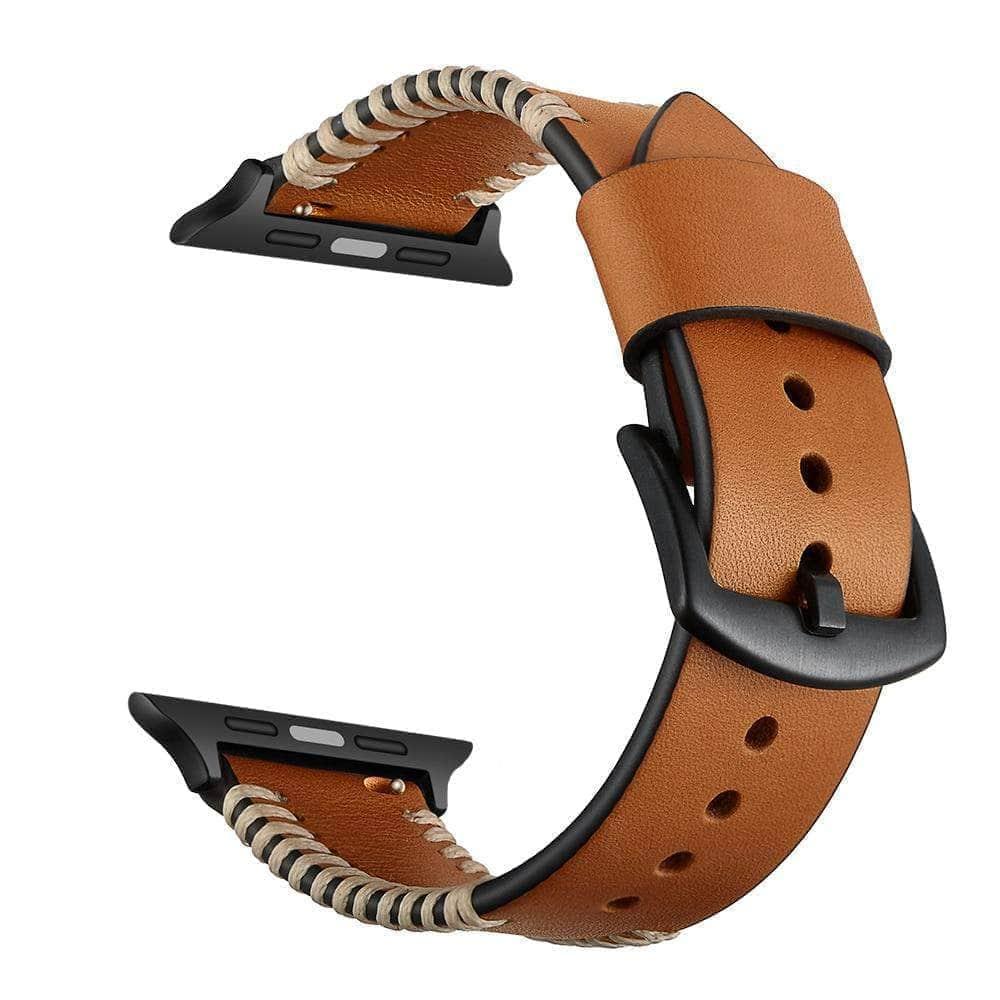 CaseBuddy Australia Casebuddy Genuine Leather Band Apple Watch 6 5 4 3 2 SE 44/42/40/38 Bracelet Belt.