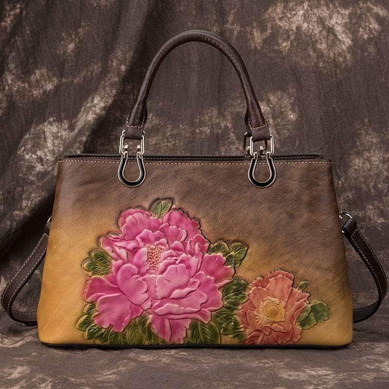 CaseBuddy Australia Casebuddy Genuine Leather Flower Pattern Handbag