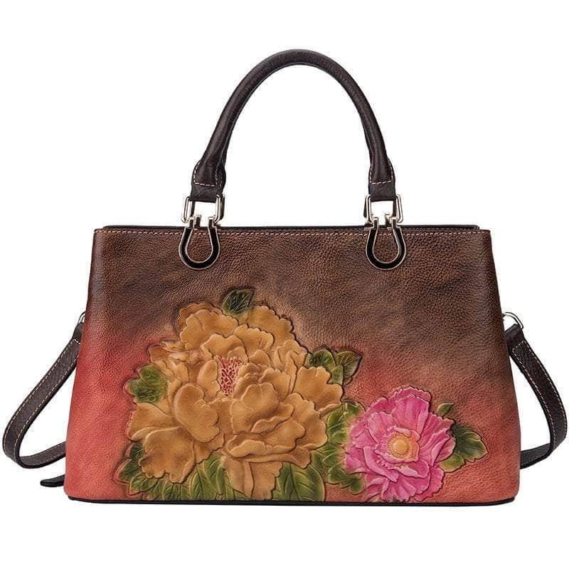 CaseBuddy Australia Casebuddy Genuine Leather Flower Pattern Handbag