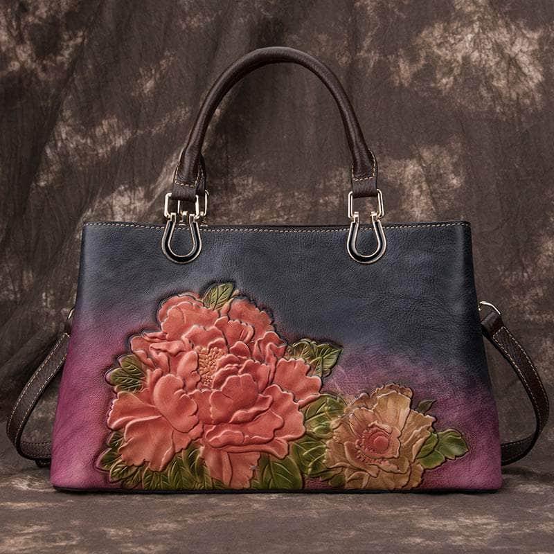 CaseBuddy Australia Casebuddy Genuine Leather Flower Pattern Handbag