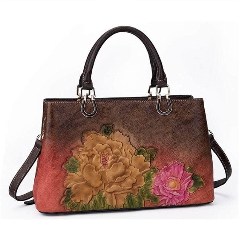 CaseBuddy Australia Casebuddy Genuine Leather Flower Pattern Handbag