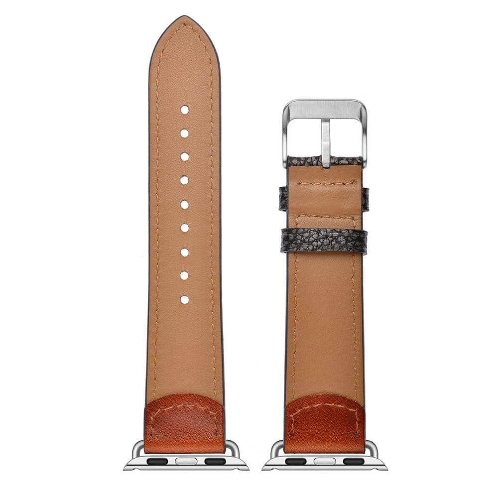 Genuine Leather Watch Band Apple Watch 6 5 4 3 2 1 SE 44/42/40/38 Men's Wristwatch Bracelet - CaseBuddy