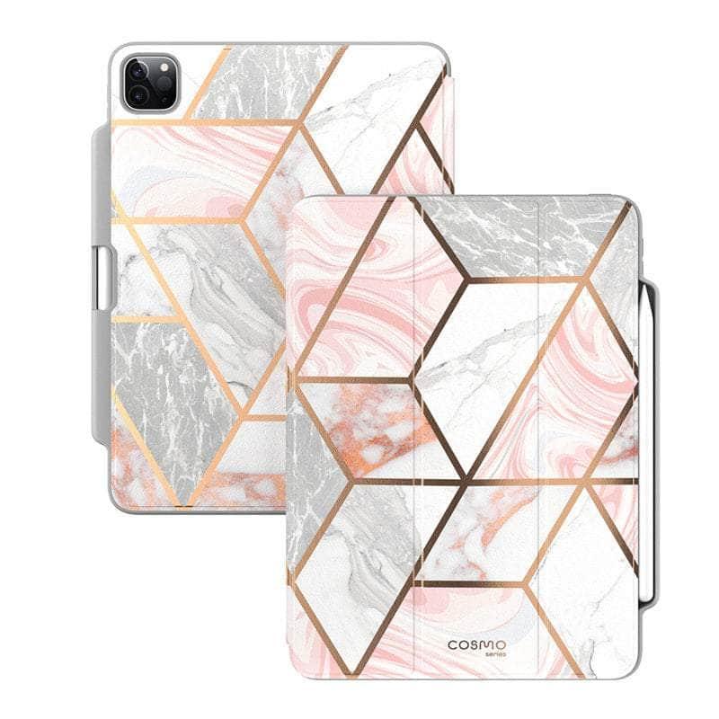 CaseBuddy Australia Casebuddy I-BLASON iPad Pro 12.9 Case (2020) Cosmo Full-Body Trifold Stand Marble Case