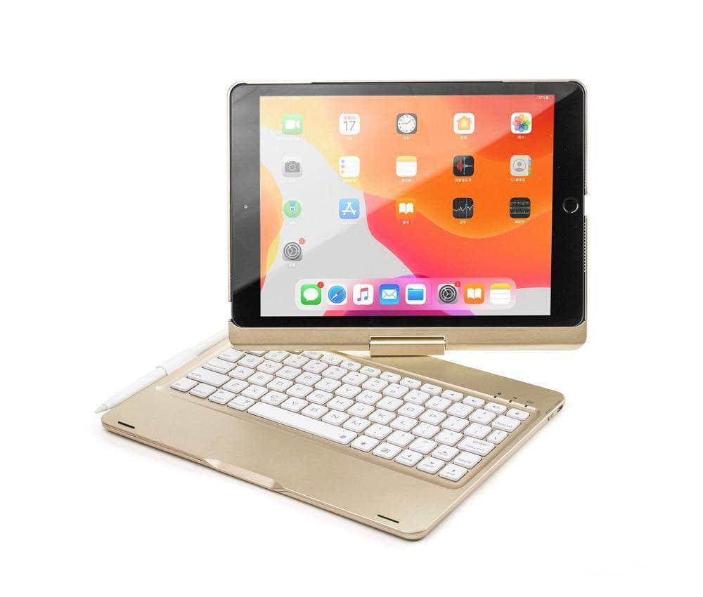 iPad 10.2 2019/2020 (iPad 7/8) Backlit 360 Degree Swivel Rotating Clamshell Keyboard Case - CaseBuddy