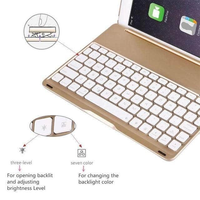 iPad 7 & 8 Illumina Backlit Bluetooth Keyboard Case - CaseBuddy