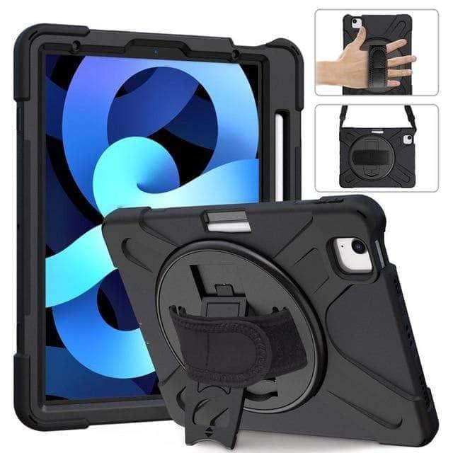 CaseBuddy Australia Casebuddy Black iPad Air 4 10.9 2020 Heavy Duty Shockproof Rugged Hybrid Protective Case