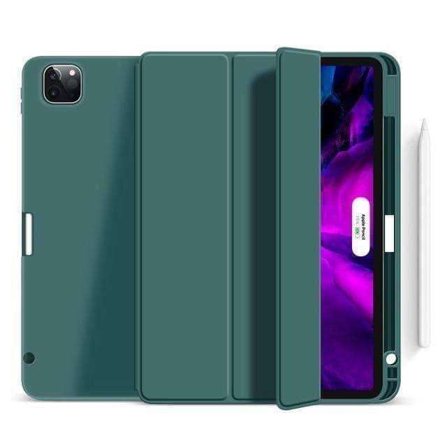 CaseBuddy Australia Casebuddy Dark green / Air 4 10.9 iPad Air 4 10.9 Wireless Charge Pencil Holder Smart Case