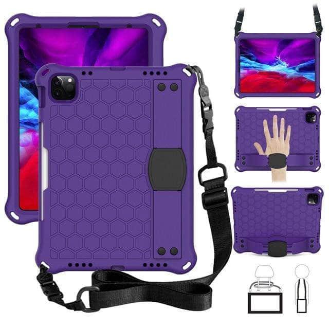 CaseBuddy Australia Casebuddy Purple Black / iPad Air 5 iPad Air 5 2022 EVA Shockproof Kids Stand Cover