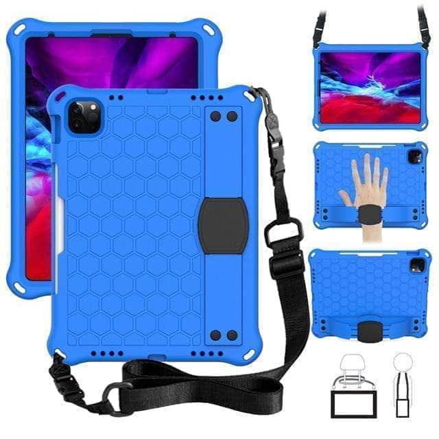 CaseBuddy Australia Casebuddy Blue Black / iPad Air 5 iPad Air 5 2022 EVA Shockproof Kids Stand Cover