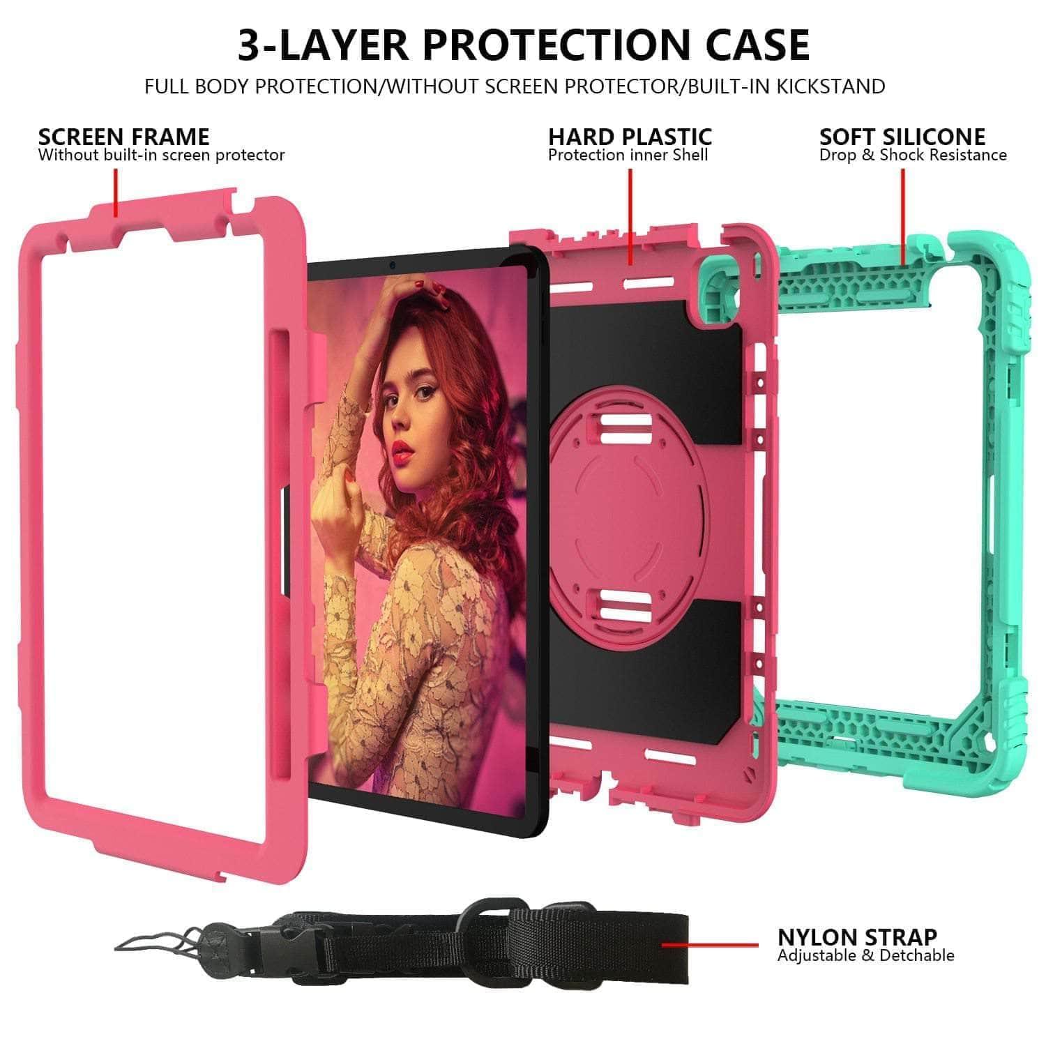 CaseBuddy Australia Casebuddy iPad Air 5 2022 Hybrid 3 Layers Armor Kids Shockproof Case