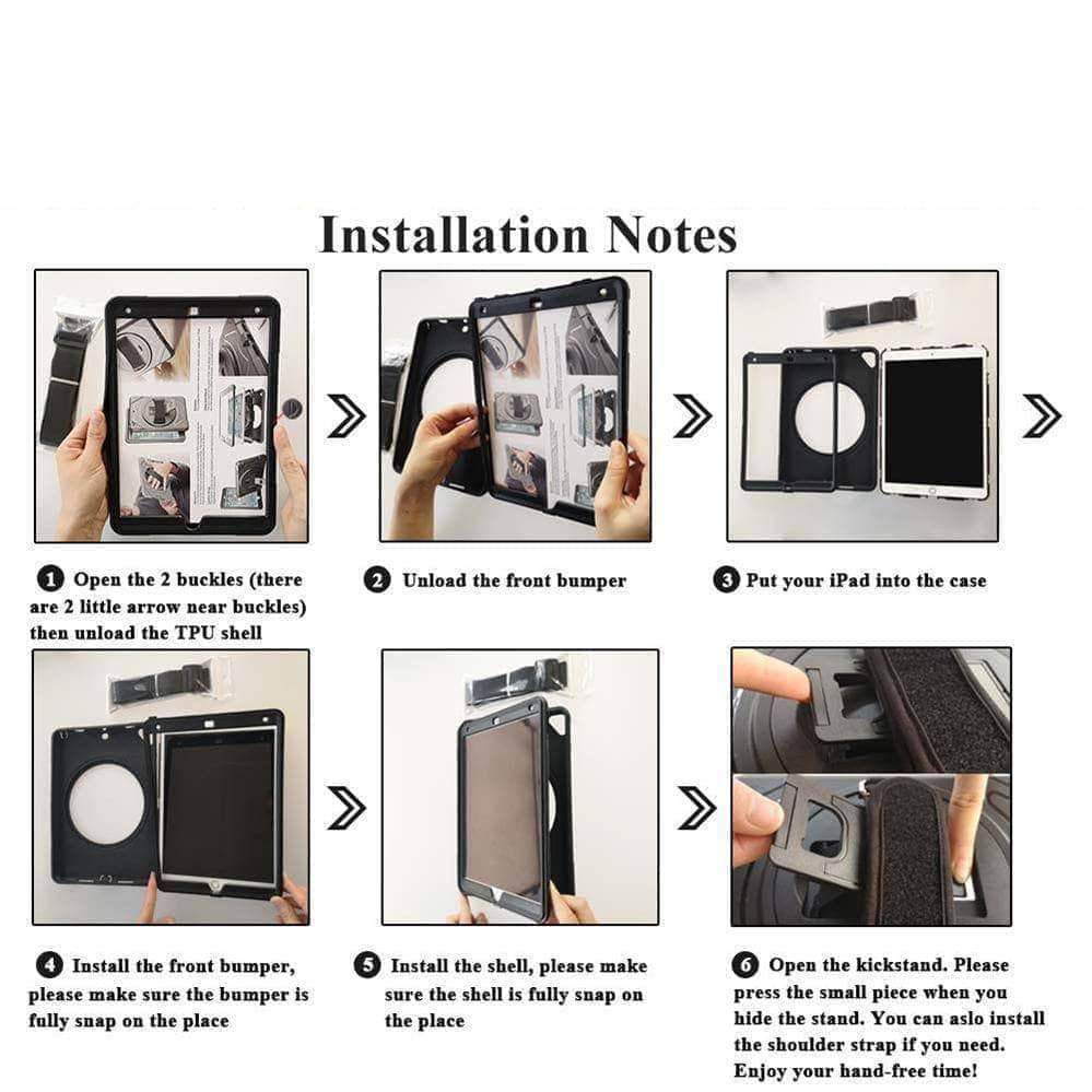 iPad Mini 5 A2133 A2124 A2126 A2125 Kids Safe Shockproof Armor Cover Hand Strap