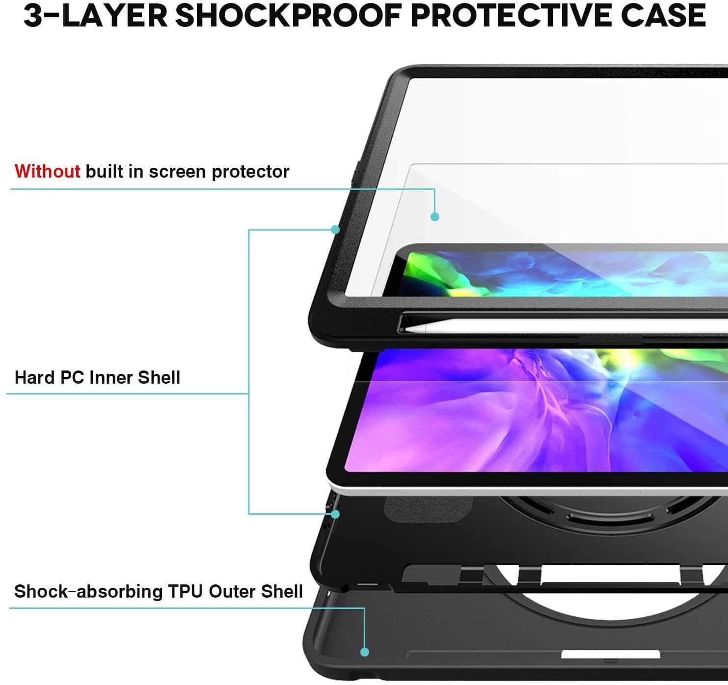 iPad Pro 11 2020 Pencil Wireless Charging Rugged Heavy Duty Shockproof Case - CaseBuddy