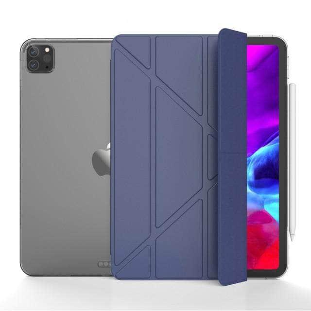 CaseBuddy Australia Casebuddy Dark Blue / For Pro 11 2021 iPad Pro 11 (2021) Multi-Fold Leather Smart Cover