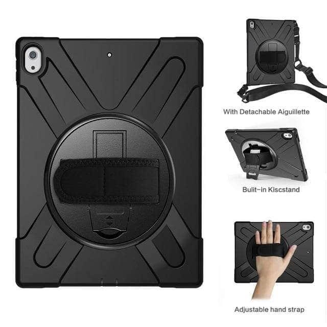 CaseBuddy Casebuddy Black Strap iPad Pro 12.9 2018 (3rd Generation) Heavy Duty Gladius Full-Body Rugged Protective Case