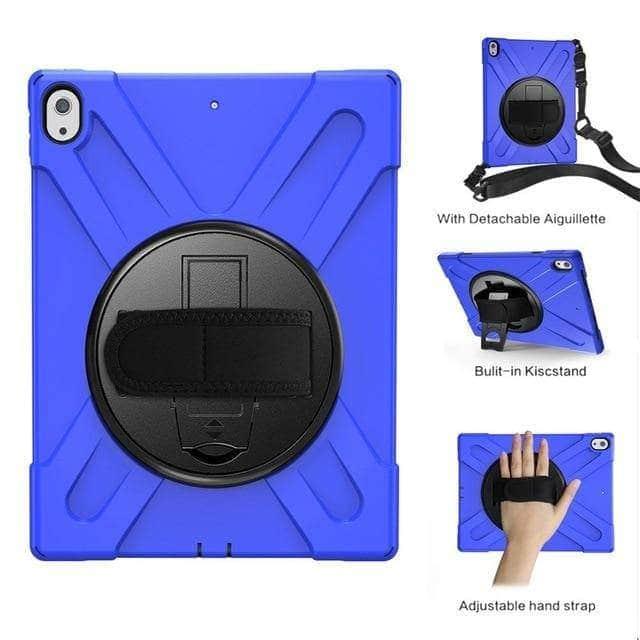 CaseBuddy Casebuddy Darkblue Strap iPad Pro 12.9 2018 (3rd Generation) Heavy Duty Gladius Full-Body Rugged Protective Case