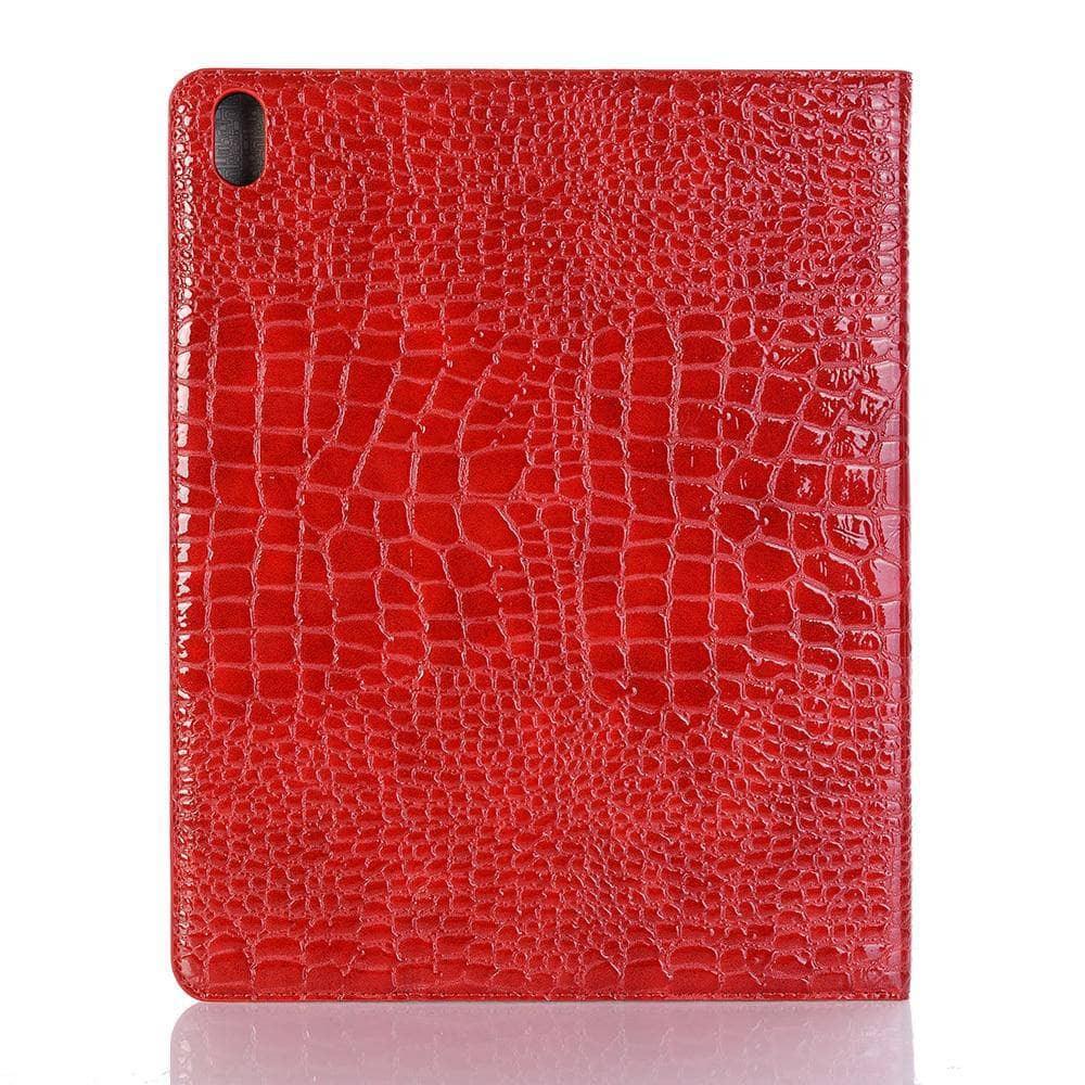 iPad Pro 12.9 2018 Cover Premium Leather Look Crocodile Pattern Smart Awake Sleep Pencil Holder - CaseBuddy