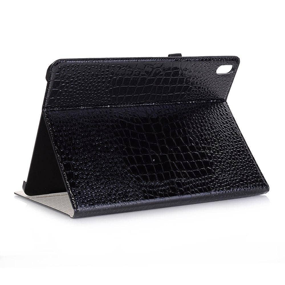 iPad Pro 12.9 2018 Cover Premium Leather Look Crocodile Pattern Smart Awake Sleep Pencil Holder - CaseBuddy