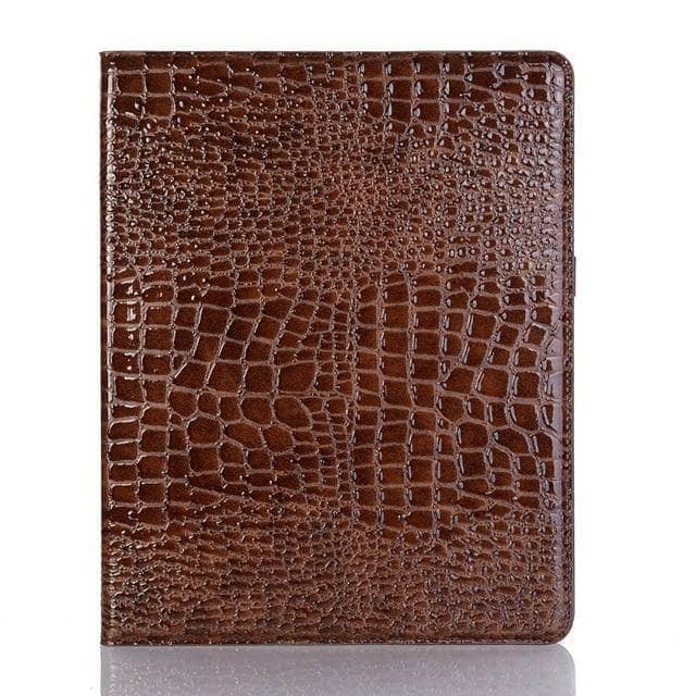 iPad Pro 12.9 2018 Cover Premium Leather Look Crocodile Pattern Smart Awake Sleep Pencil Holder - CaseBuddy