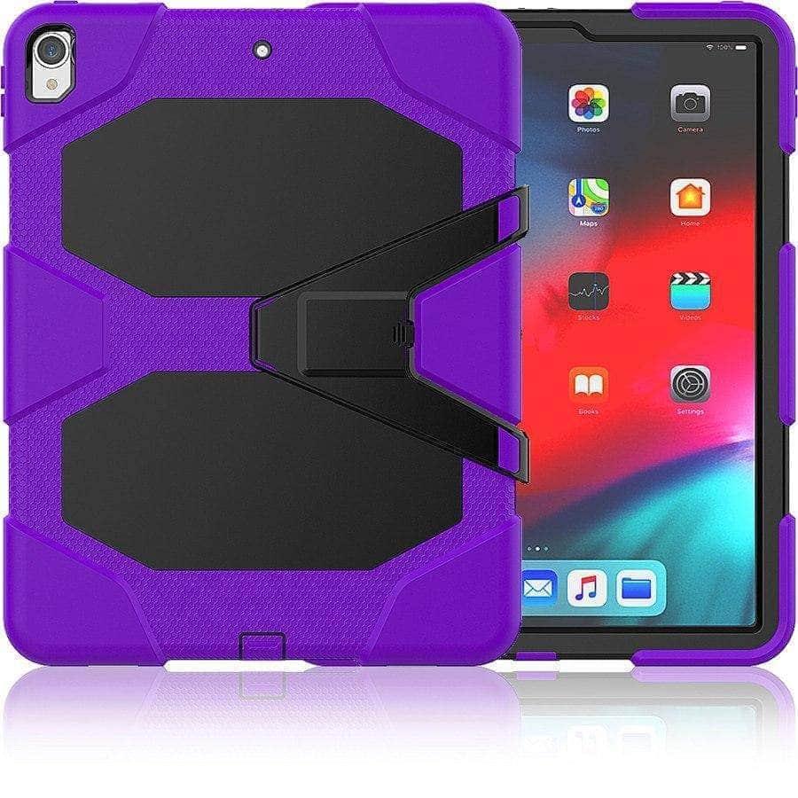 CaseBuddy Casebuddy iPad Pro 12.9 (2018) Shockproof Hard Military Heavy Duty Silicone Rugged Stand Protective Case