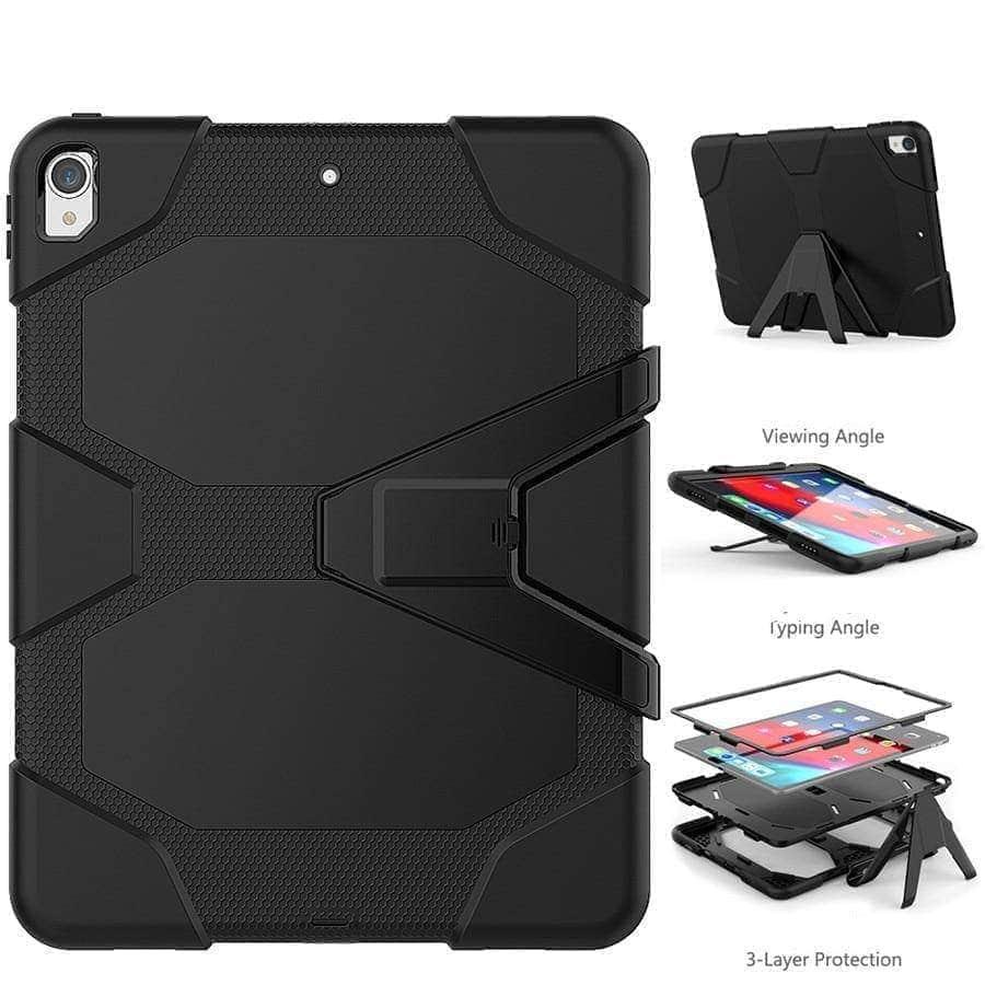 CaseBuddy Casebuddy iPad Pro 12.9 (2018) Shockproof Hard Military Heavy Duty Silicone Rugged Stand Protective Case