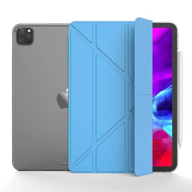 CaseBuddy Australia Casebuddy Blue / For Pro 12.9 2020 iPad Pro 12.9 (2020) Multi-Fold Leather Smart Cover