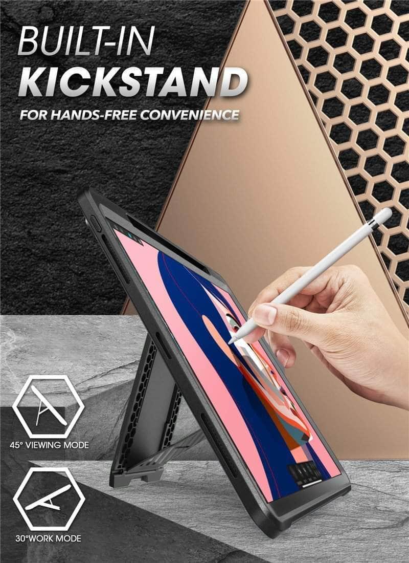 CaseBuddy Australia Casebuddy Black iPad Pro 12.9 (2020) SUPCASE UB Pencil Charging Built-in Screen Protector Full-Body Rugged Case