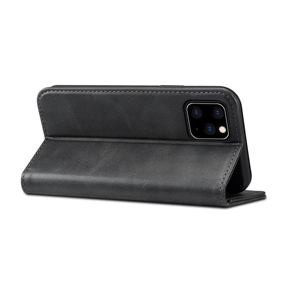 iPhone 11 Pro Max PU Leather Flip Stand Wallet Shockproof Case - CaseBuddy