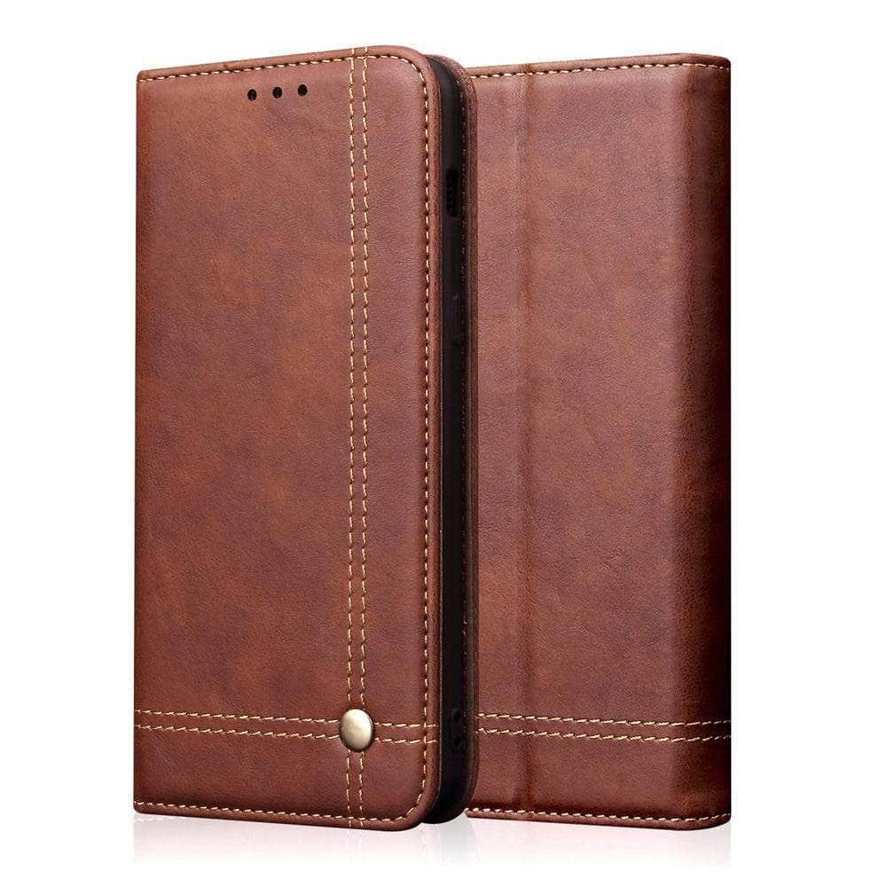 iPhone 11 Pro Max Retro Crazy Horse Pattern PU Leather Flip Stand Wallet Case with Card Slot Shockproof Fundas - CaseBuddy