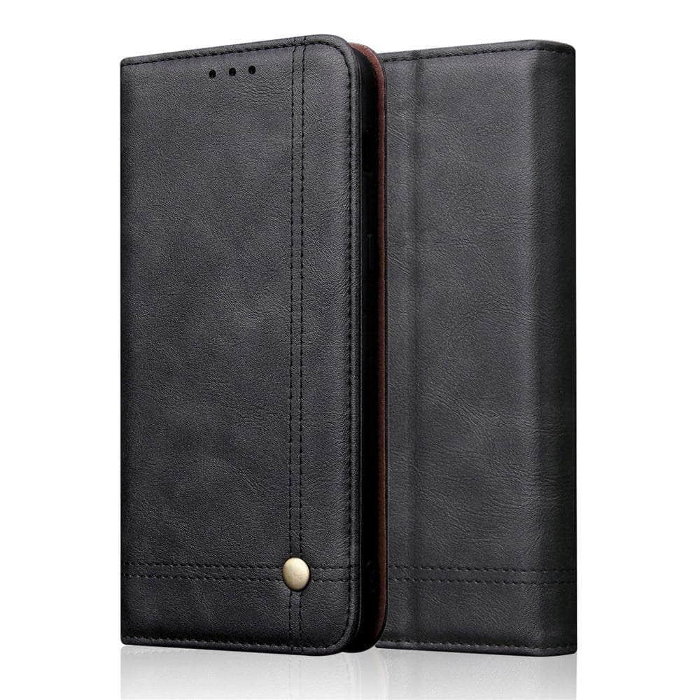 iPhone 11 Pro Max Retro Crazy Horse Pattern PU Leather Flip Stand Wallet Case with Card Slot Shockproof Fundas - CaseBuddy