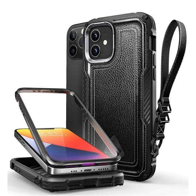 CaseBuddy Australia Casebuddy PC + TPU / Black iPhone 12 6.1 inch SUPCASE UB Royal Full-Body Rugged Leather Case