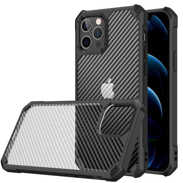 CaseBuddy Australia Casebuddy For iPhone 13 / Black iPhone 13 & 13 Pro Airbag Carbon Fiber Shockproof Case