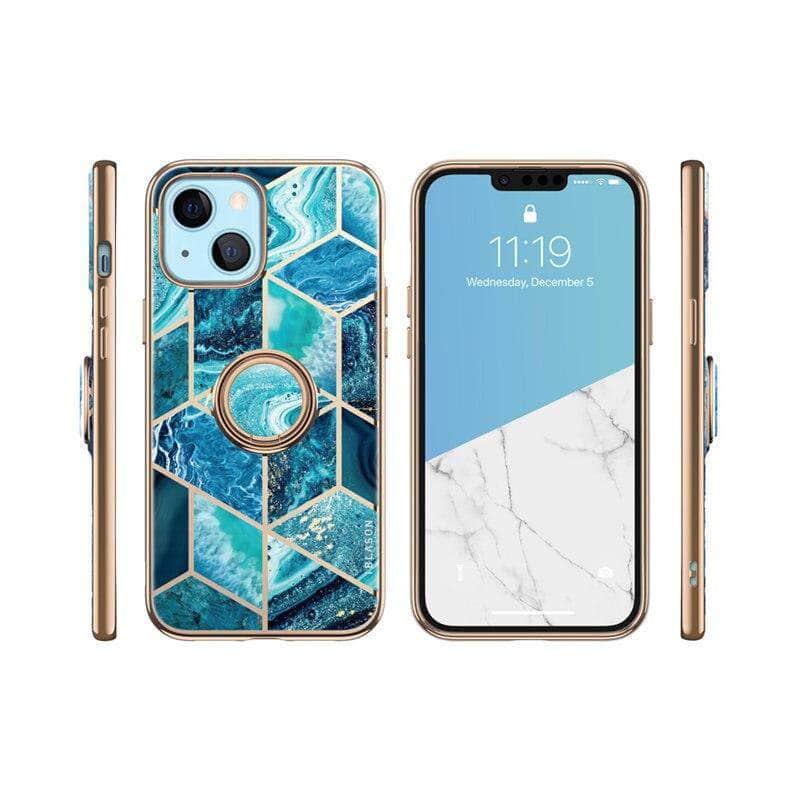 CaseBuddy Australia Casebuddy iPhone 13 I-BLASON Cosmo Snap Marble Ring Holder Case