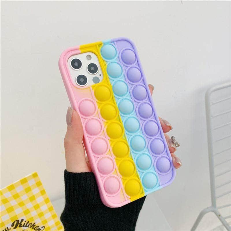 CaseBuddy Australia Casebuddy for iPhone 13 Mini / Pink iPhone 13 Mini Stress Reliever Fidget Push Bubble Case